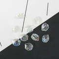 Iridescent AB coating shell petal acrylic beads with pre-drilled holes for DIY jewelry - 15x17mm / Small Iridescent White