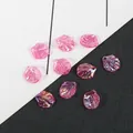 Irisierende rosa und lila Blütenblatt-Perlen mit Löchern für DIY-Schmuckherstellung - Lochdurchmesser ca. 1,5 mm (20 Stk./Packung) / Klein Schillernd Rosarot