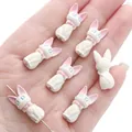 Perles de chat de dessin animé en blanc et rose pour la fabrication de bijoux faits main - 10x22mm (1 pièce/paquet) / Dégradé Blanc Rose Violet