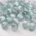 10mm light blue translucent resin beads with shimmering cat eye texture for DIY jewelry - 10mm Diameter, 1.5mm Hole (10 Pcs/Pack) / Gray