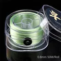 Light green 0.8mm elastic crystal string for beading, 50 meters spool in a storage box - Flat Style / Fruit Green