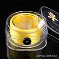 Bright yellow 0.8mm elastic stretch cord roll for DIY jewelry making 50m length - Flat Style / Light Yellow