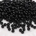 Glossy black glass seed beads for DIY handmade jewelry and beaded accessories - Seed Beads / 3mm (Approx. 1mm Aperture, 10g/Pack, Approx. 350pcs) / Black