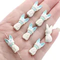 DIY blue and white cartoon cat alloy charm bead for handmade jewelry making - 10x22mm (1 Piece/Pack) / Gradient White-Blue