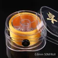 0.8mm bright yellow elastic crystal string 50m roll for jewelry making - Flat Style / Gold Yellow