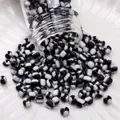 DIY black and white striped glass beads poured from a bottle for jewelry making - Watermelon Beads / 4mm (Approx. 1mm Aperture, 10g/Pack, Approx. 110pcs) / Black & White Stripes