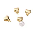 DIY jewelry 14K gold plated heart shape pearl peg bail with needle for earrings - 7X9mm