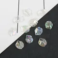 Iridescent ABS pearl peony petal charms with AB coating for DIY hair jewelry making - 18x20mm / Large Iridescent White