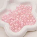 Perles en acrylique rose irisé pour la création de bijoux dans un plat en céramique - 16mm (20 Pièces/Paquet) / Rose Électroplaqué