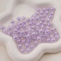 Perles en acrylique dépoli lilas clair avec revêtement AB pour bijoux DIY artisanat - 16mm (20 Pièces/Paquet) / Violet Plaqué
