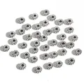 Antiksilberne Sonnenblume-Abstandshalter aus Legierung für DIY-Schmuck und Armbänder - Sonnenblume Gänseblümchen Stil (#312) / 50 Stück/Packung (Durchmesser ca. 7mm) / Antiksilber