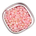 Pearlescent pink ABS camellia rose loose beads for DIY jewelry and necklace making - Rose Shape / 100 Pieces (8x5mm) / Pink Series