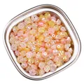 Pearlescent rose shaped ABS loose beads in pink and yellow for DIY jewelry crafts - Rose Shape / 100 Pieces (8x5mm) / Orange Series