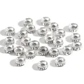 Antike silberne Spacer-Perlen aus Legierung mit griechischem Muster für DIY-Schmuck - Meander Muster Relief Scheibe Stil (#01055) / 50 Stück/Packung (Durchmesser 8mm) / Antiksilber