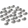 Antik versilberte Abstandsperlen aus Legierung mit Relief für DIY-Schmuckherstellung - Geflochtener Relief Stil (#7242) / 30 Stück/Packung (7mm Durchmesser) / Antiksilber