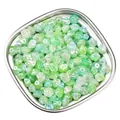 Mint green ABS pearl camellia beads for DIY jewelry and handcrafted accessories - Rose Shape / 100 Pieces (8x5mm) / Green Series