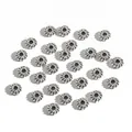 Antiksilberne Spiral-Abstandshalter aus Metall für DIY-Schmuck und Ketten - Spiralförmiger Verdrehter Ring Stil (#0504) / 30 Stück/Packung (8mm Durchmesser) / Antiksilber