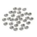 Antiksilberne Abstandsperlen aus Legierung für DIY-Schmuck und Armbandherstellung - Zahnrad Sonnenblume Strukturierter Stil (#01022) / 50 Stück/Packung (Durchmesser 6mm) / Antiksilber