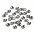 Antik versilberte Abstandsperlen aus Legierung mit strukturierter Kante für DIY-Schmuck - Kugelförmiger Ring Stil (#135) / 50 Stück/Packung (7mm Durchmesser) / Antiksilber
