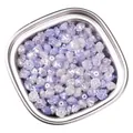 Pearlescent ABS rose flower loose beads in purple and white for DIY jewelry making - Purple Series