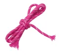 Bright pink polyester braided cord with white zigzag patterns for DIY jewelry making - Rose Red