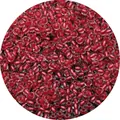 2-4mm red transparent glass seed beads with silver metal core for DIY jewelry making - Red