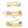 14mm golden double-hole safety pin back catch for DIY brooch jewelry making - 14mm x 4mm (Pack of 2) / Gold