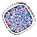 Pearlescent ABS resin camellia flower beads in assorted colors for DIY jewelry making - Blue & Purple Tones