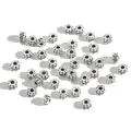 Antiksilberne Abstandsperlen aus Legierung mit geprägten Punkten für DIY-Schmuck - Reliefpunkt Dekorierter Stil (#349) / 50 Stück (5mm Durchmesser) / Antiksilber