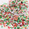 Festive Christmas glitter sequins set with candy canes stars and trees for DIY crafts - Small Size Mixed Style (4-7mm) / 10g Pack (Lightweight)