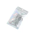 U-förmige Metallhaken in irisierendem Gleitverschlussbeutel für Schmuckherstellung - 20 Stück/Packung (8x13cm) / Holografischer Laser
