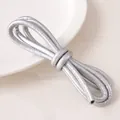 DIY 6mm metallic silver braided faux leather cord necklace with fine sewing detail - 6mm (1m/Pack) / Silver