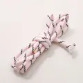 Pink and white braided polyester cord with wave pattern for DIY bracelet jewelry making - Black Spotted Pink