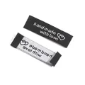 Black and white woven garment labels with 'handmade with love' text and heart icons - 50x15mm (20 Pieces/Pack) / Black