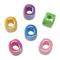 Perline colorate in acrilico con finitura AB per creazione di gioielli fai da te - Colori casuali (5 pezzi/confezione) / Lettera O