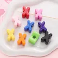 Bunte X-förmige und rechteckige Acryl-Alphabetperlen für DIY-Schmuckherstellung - Buchstabe X / 500g/Packung (ca. 15x21mm)
