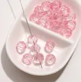 Rosa transparente 12mm Glasperlen mit Spiralstruktur für DIY Schmuckherstellung - 12mm (Bohrung 1.2mm, 5 Stück/Packung) / Transparentes Rosa