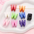 Bunte Acryl-Buchstabenperlen W für DIY handgemachte Armbänder und Schmuck - Buchstabe W / 500g/Packung (ca. 20x20mm)