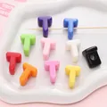 Perles alphabet en acrylique en forme de T de 10 couleurs pour bracelets et colliers DIY - Lettre T