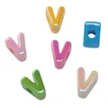 Lettera V in acrilico iridato colorato e perle quadrate per set di gioielli fai-da-te - Colori casuali (5 pezzi/confezione) / Lettera V