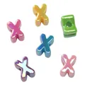 Perline colorate a lettera X in acrilico con effetto AB per bracciali fai-da-te - Colori casuali (5 pezzi/confezione) / Lettera X