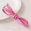 DIY 6mm pearlescent pink leather cord necklace string with fine metallic stitching details - 6mm (1m/Pack) / Rose Red Series