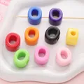Lot de perles ovales colorées en acrylique à large trou pour bracelets et colliers DIY - Lettre O