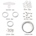 DIY Schmuckset mit Handy-Patch, Metallringen, Federverschlüssen, Perlen und 5m Draht - Ca. 55-teiliges Set / Weiß