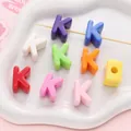 Perles alphabet K colorées en acrylique avec grands trous pour bijoux et bracelets - Lettre K