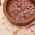 6x3mm frosted pink floral acrylic beads with gold foil for DIY handmade jewelry crafts - Approx 6x3mm, Hole 1mm, 10g/Pack (Approx 110 Pcs) / White and Pink
