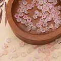 Matte pink 6x3mm flower acrylic beads with gold foil for DIY handmade jewelry crafting - Approx 6x3mm, Hole 1mm, 10g/Pack (Approx 110 Pcs) / Peach Blossoms Abloom
