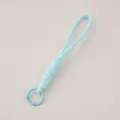 Braided paracord keychain in light mint blue with matching round spring metal clasp - Total Length 16cm, Buckle Diameter 23mm (1 Piece) / Sky Blue
