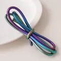 6mm Iridescent metallic black leather cord necklace with vibrant rainbow gradient finish - 6mm (1m/Pack) / Iridescent Series