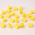 Matte bright yellow dual-hole acrylic adjustment buckles for DIY jewelry and drawstring cords - 2 Pieces/Pack (15x15mm) / Yellow